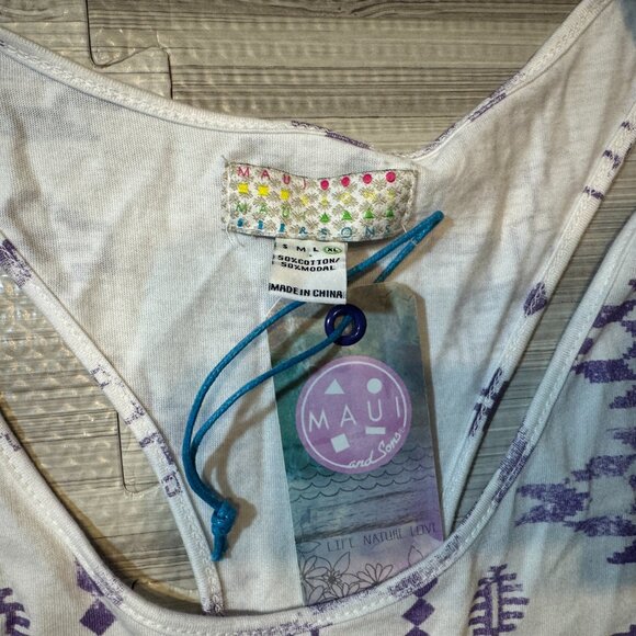 NWT Maui And Sons Women's Cali Roots Cropped Tank In Aztec Print - Picture 2 of 3